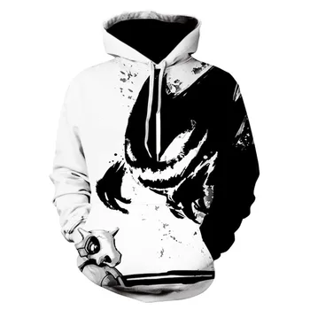 

Men Sweatshirt Black White Horrible Ghost Skull Pattern Print Men Hooded Sweatshirt Autumn Winter Casual Big Size Men Sweatshirt
