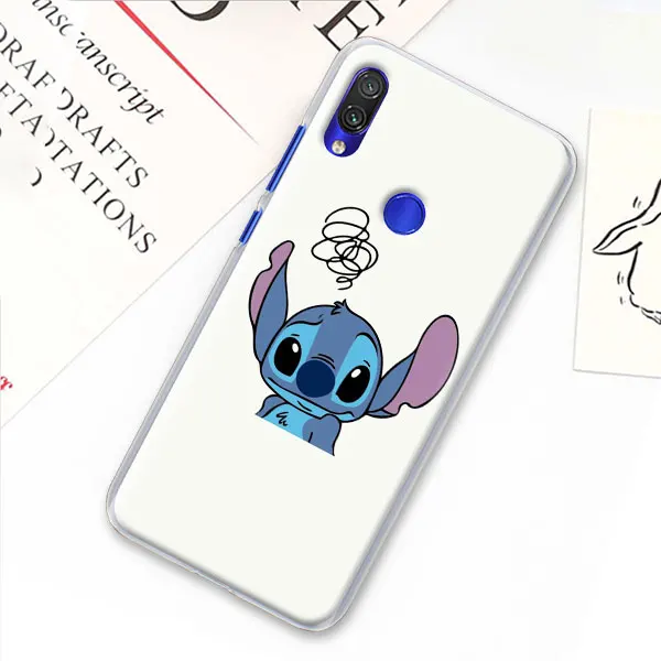 Милый мультфильм, Стич чехол для Xiaomi mi A3 A1 A2 8 Lite 9T CC9E Играть Red mi K20 Pro 7A Note 7 фотоаппаратов моментальной печати 7S жесткий прозрачный чехол Capa - Цвет: 06