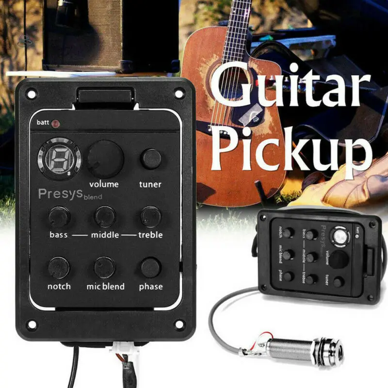 Acoustic Guitar EQ Equalizer Tone and Volume Amplifier Onboard Preamp Piezo Pickup Tuner for FISHMAN 301 Parts | Инструменты
