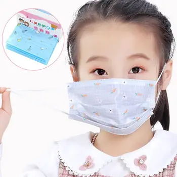 

50Pcs/Box Children Kids Disposable 3-Layer Face Mask Cute Cartoon Printed Nonwoven Dustproof Anti Pollen Earloop Mouth-Muffle