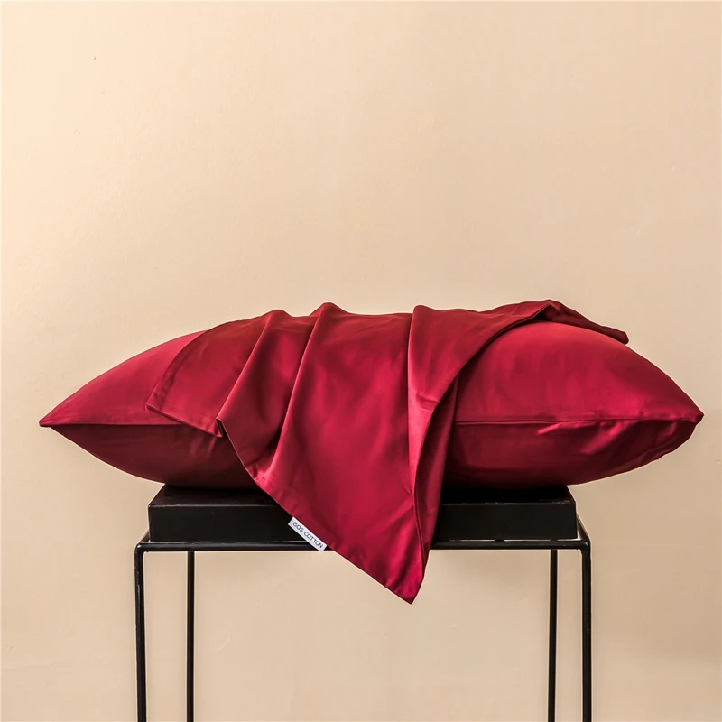 Роскошный чехол для подушки из египетского хлопка 600TC красный розовый серый