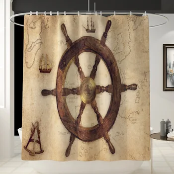 

New 1-3PCS Set Navigation Guide Bathroom Shower Curtain Toilet Cover Mat Non-Slip Rug Set Waterproof