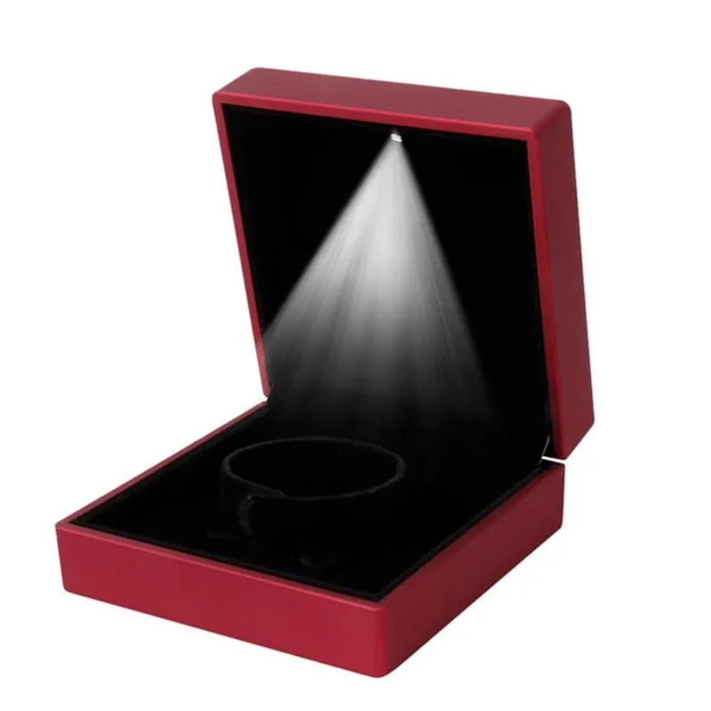 50 шт. светодиодный светильник, коробка для обручального браслета, коробка для ювелирных изделий, Свадебная подарочная коробка, чехол