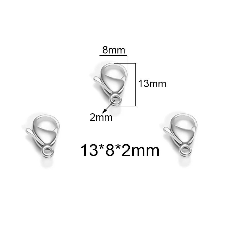 13mm Semitree 25 шт. Нержавеющая сталь золотистый и черный карабины бижутерии, материал для рукоделия Цепочки и ожерелья Аксессуары для изготовления браслетов 9/10/12/15 мм - Цвет: 13mm