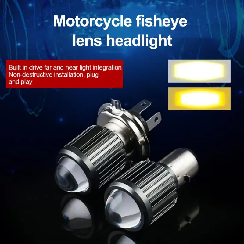 H6 BA20D H4 Led Motorcycle Headlight With Lens Dual Color Hi//Lo Fog Lamp Hot