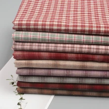 145x50 см Рождественская красная сетчатая хлопковая ткань, чистый хлопок, весенняя и осенняя новая стильная одежда, ткань для шитья 200 г/м