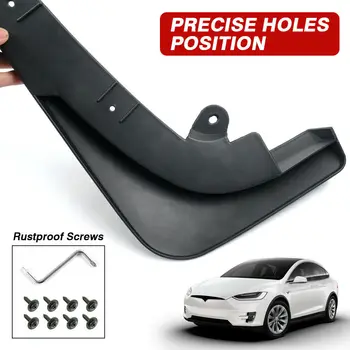 

Set Mudguards With Screw For Tesla Model X 2016-2019 Black Exterior Mud Flaps Splash Guard