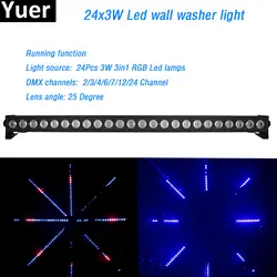 Светодиодные прожекторы бар 24x3 W RGB 3in1 светодиодные панели скаку Функция DMX клубный дискотечный вечерние Show эффект профессиональное