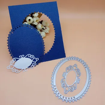 

Dies Scrapbooking Oval Heart Dot Hollow Metal Cutting Dies New Craft Stamps die Cut Embossing Card Making Stencil Frame