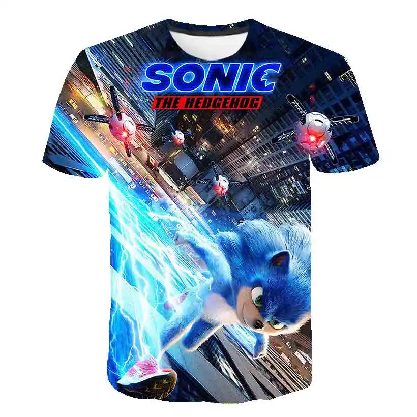 

Man Clothes Summer Short Sleeve 3D Cartoon Printed Sonic T Shirt For Grown Man Streetwear Teenager 3D Cartoon Tops Tee