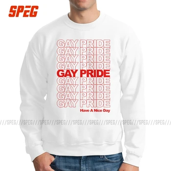 

Gay Pride Have A Nice Day Man Sweatshirts LGBT Love Lesbian Rainbow Love is Love Novelty Cotton Crewneck Pullover Hoodie for Men