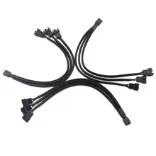 Mainboard 4-Pin 1:3 Extension Cable 4Pin 4-Pin 1:3 Adapter Cable Fan PWM Temperature Control Extension Cable Realize 4Pin PWM