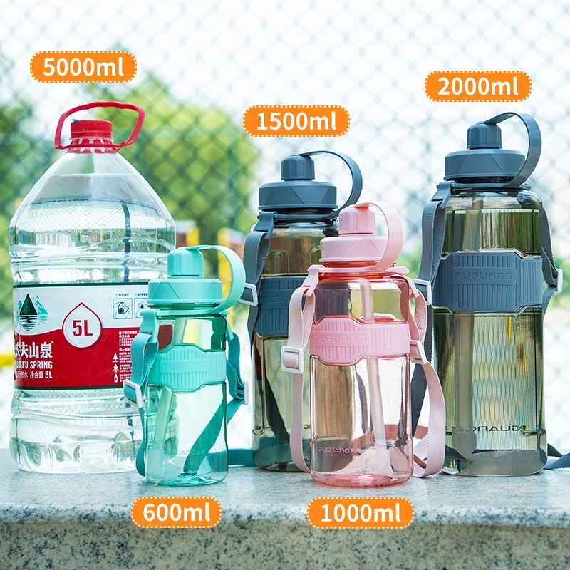 

Plastic Hydro Flask Botella De Agua Garrafa Butelka Na Wode Botella Water Bottle with Straw Gourde Sport Gym Hidro Bouteille Eau