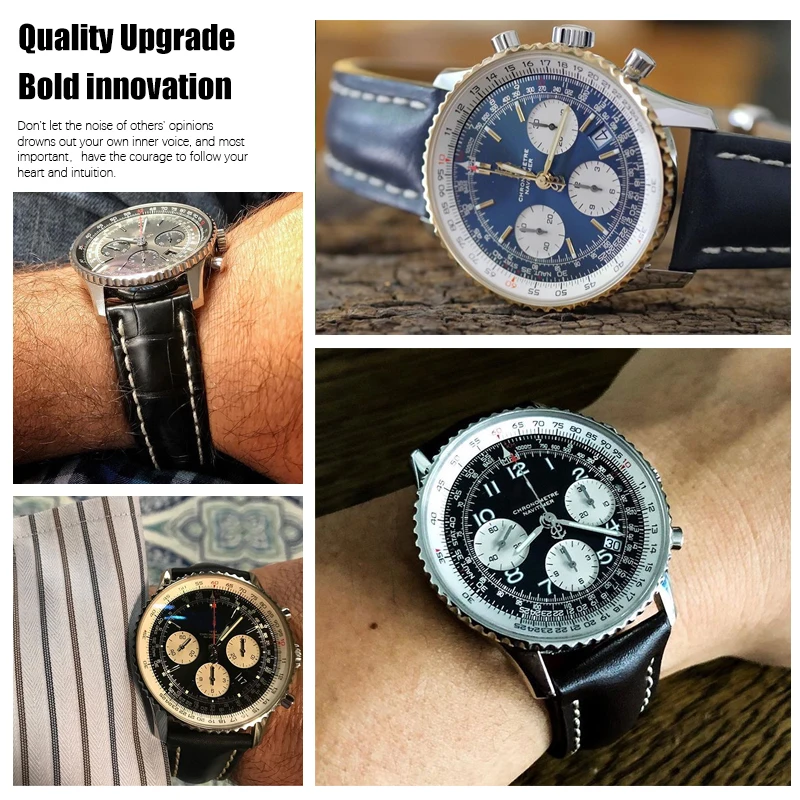 22/24mm Fit for Breitling Genuine Leather watch band strap Premier B01 Colt  Chronograph Avenger AVIATOR 8 steel folding buckle|Watchbands| - AliExpress
