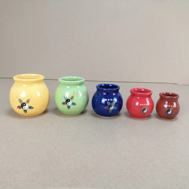 5pcs Health Tank Massage Cup Slimming Beauty Ceramic Treatment Pot Cupping Fire Jar Therapy Care Tool Body 6