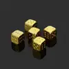 5 Pcs/Pack 13mm Metal Dice Gold/Silver Color 6 Sided Square Point Dice for Family Party KTV Board Games Desktop Game Toy Gift 5