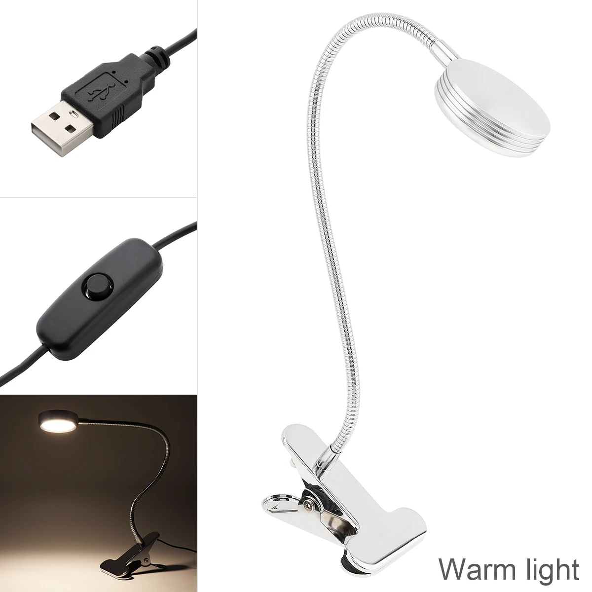 3W 4 режима затемнения светодиодный USB клип-Тип лампы Теплый светильник студент