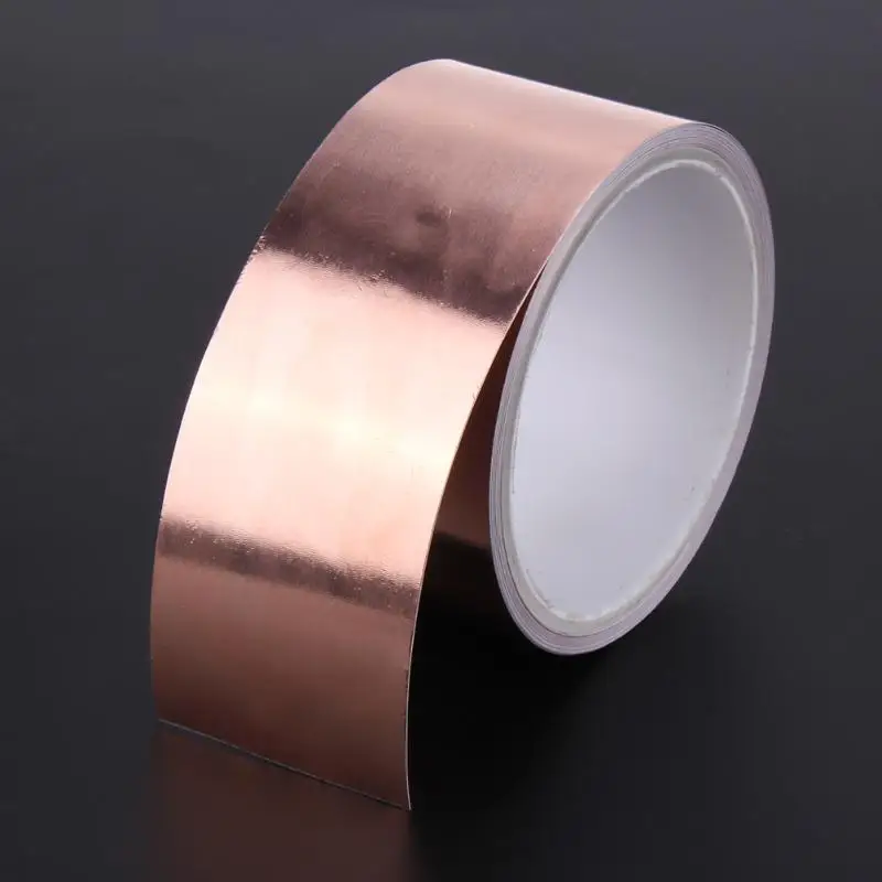 50mm X 5.5m Double Conductive Adhesive EMI Shielding Copper Foil Tape for slug repellent EMI shielding stained glass