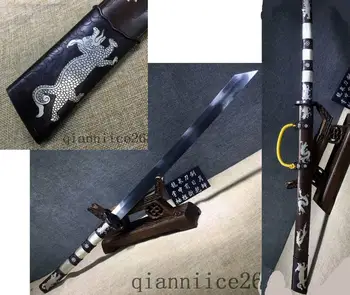 

Damascus FOLDED forged STEEL FULL TANG CHINESE SWORD DRAGON PHOENIX DAO