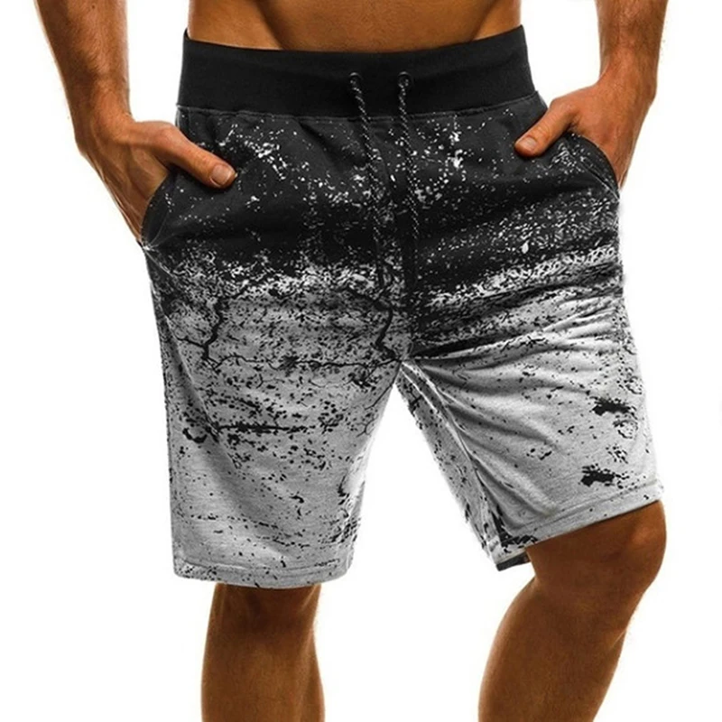 Rápido seco hombres pantalones cortos de verano para hombre impresión pantalones cortos playa Shorts Hombre Pantalones cortos con bolsillo de Casual cordón pantalones cortos para hombre