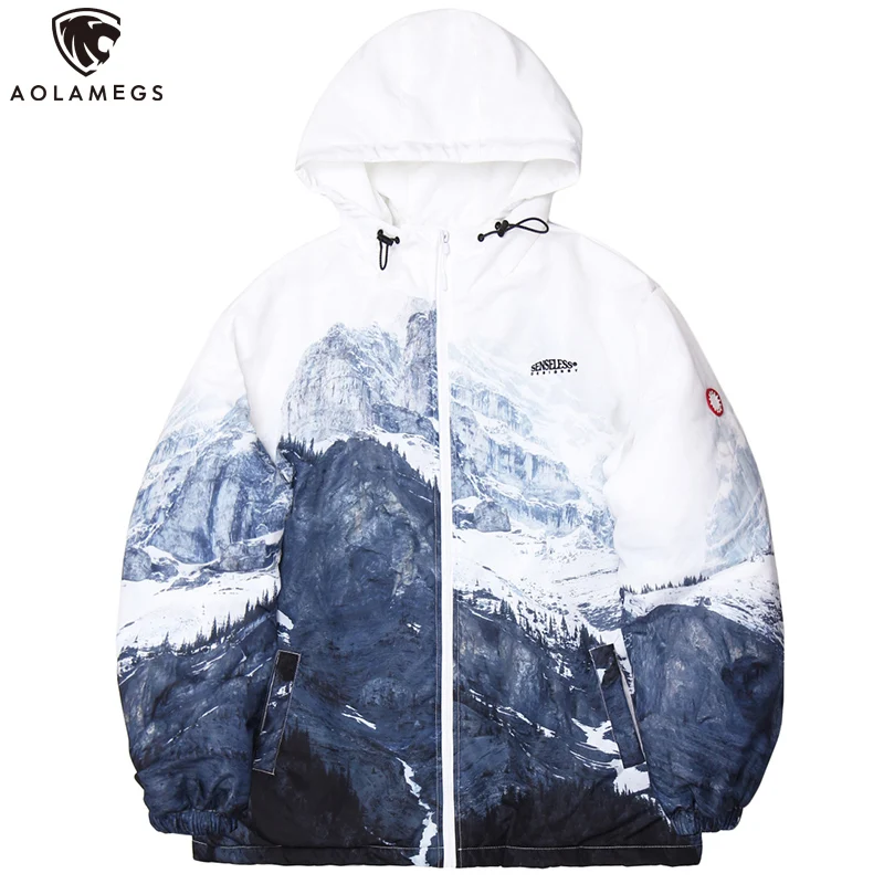 

Aolamegs Winter Jacket Men Retro Hooded Cotton Padded Jacket Men Thick Warm Coat Harajuku Casual Style Couple Streetwear Winter
