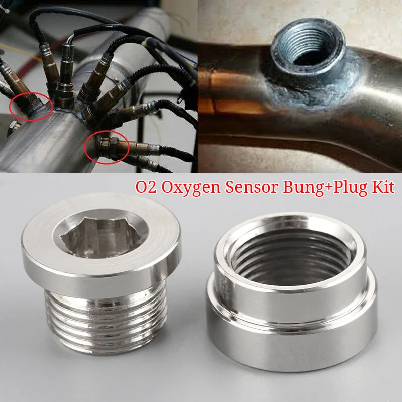 

2pcs/Set Universal O2 Oxygen Sensor Weld On Bung Bolt Hexagon Plug Kit M18x1.5