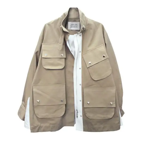 FW Collection oversized patchwork safari style women trench coat - Цвет: Khaki