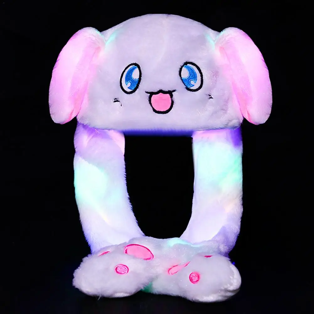 Will Shine Moving Rabbit Ear Hat Velvet Toys Hair Hoop Hat Rabbit Hat Moves Ear Hat Plush Toy Gifts For Children