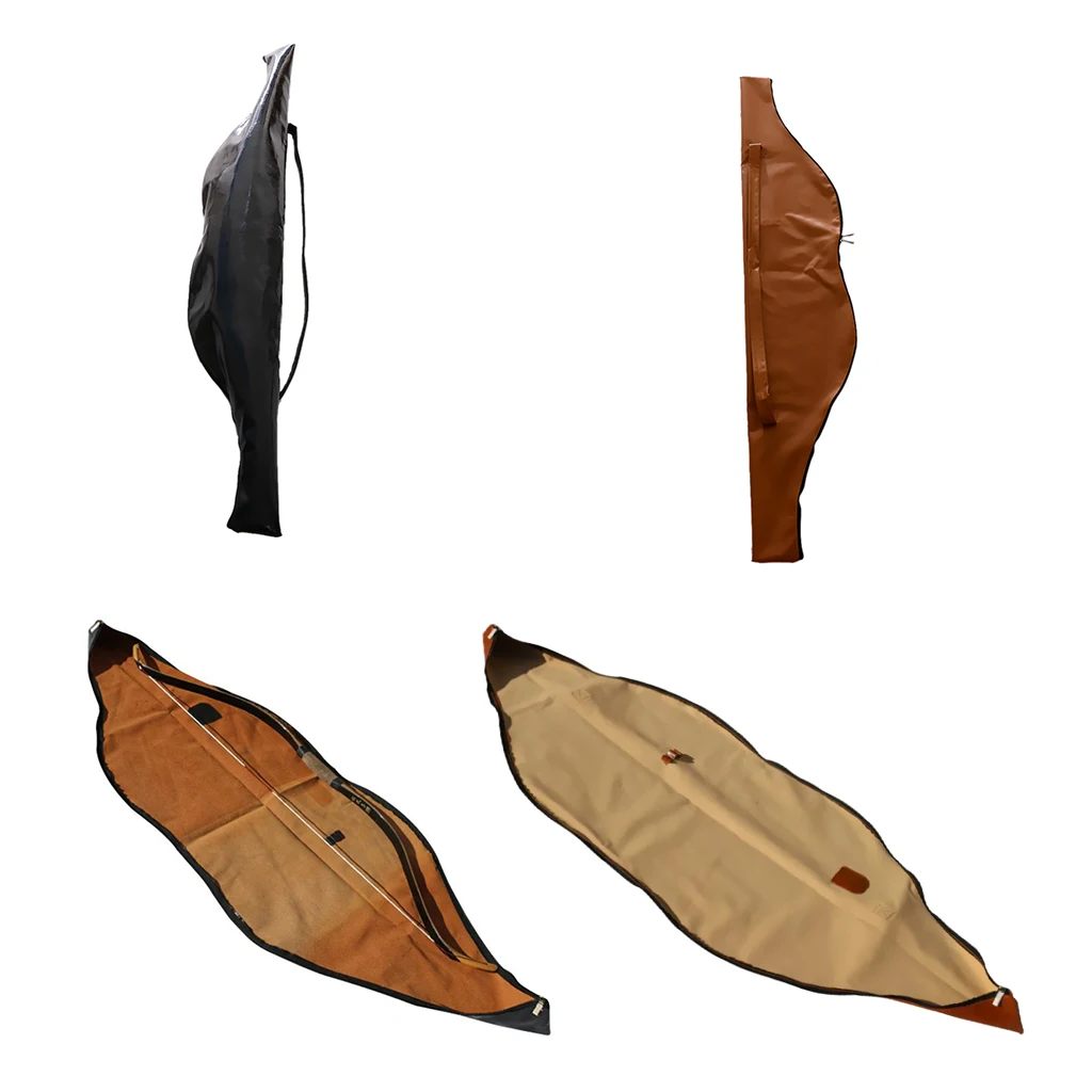 Traditonal Longbow Recurve Bow Case Carry Bag for One-piece Bow PU Leather, 2 Color to Chose