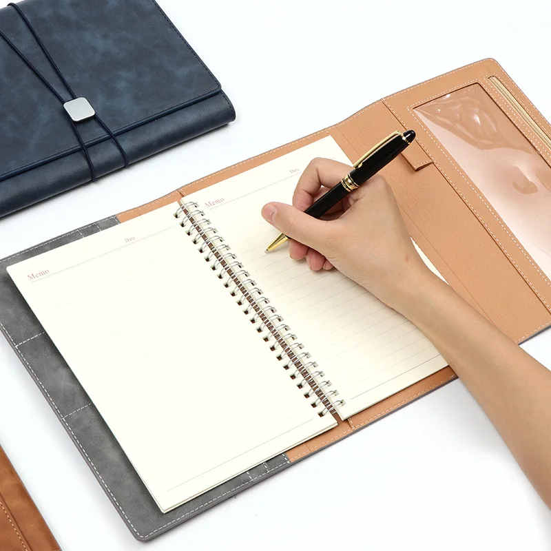 A5 Padfolio буфер обмена Папка Держатель для карт бизнес кожаный Органайзер Школа