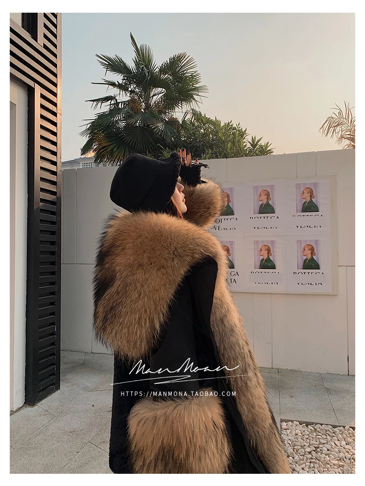 Tritone Furs デミバフミンク Aライン ファーコート XL相当 女性のための取り外し可能なファーコート,冬の毛皮のコート