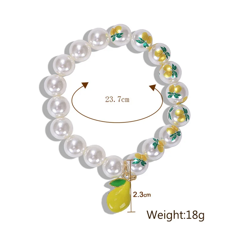 Лето,, сладкая клубника, лимон, ананас, свежие фрукты, очаровательные жемчужные браслеты для женщин, эмаль, фрукты, Очаровательное ожерелье, серьги