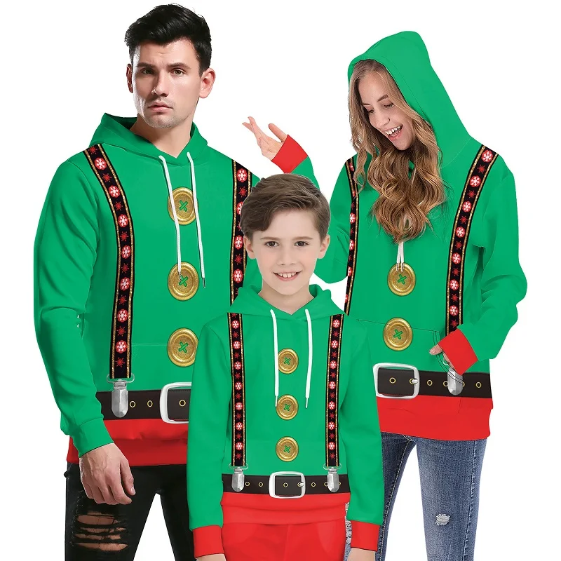 

Christmas family matching hoodies father mother baby kids sweaters clothes mommy and me shirts winter mother daughter dress