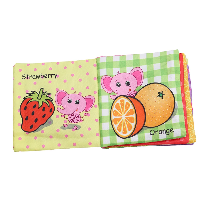 

Cute Fruit Style Baby Toys Hot New Infant Kids Early Development Soft Cloth Books Learning Education Unfolding Activity Books
