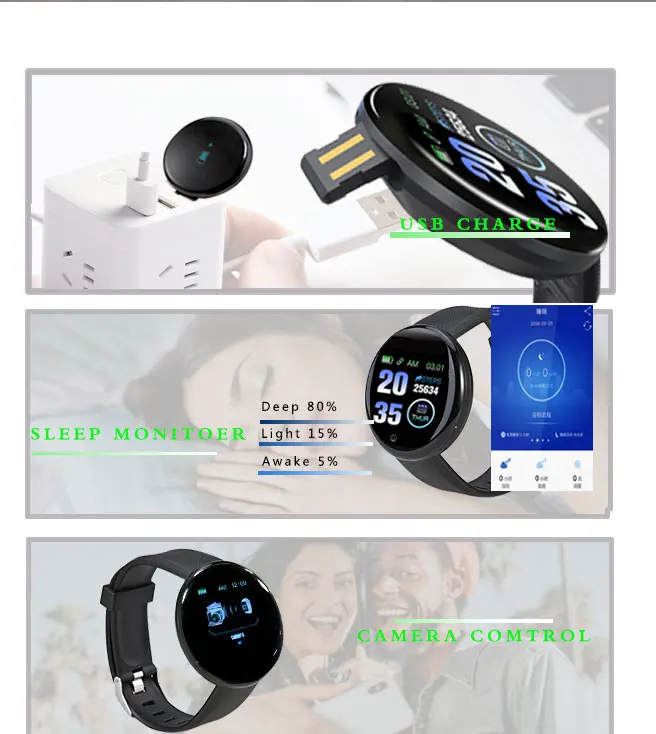 D18 Смарт-часы для мужчин кровяное давление фитнес-трекер браслет шагомер Здоровье Браслет SmartWatch для Ios Android