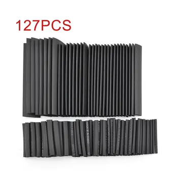 

127/328/530PCS Black Shrink Tubing Environmentally Friendly Flame Retardant Shrink Tube Heat Shrinkable Tube