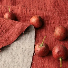 Высокая конец чистого льна ткань осень и зима утолщение tissu красная юбка платье cheongsam материал