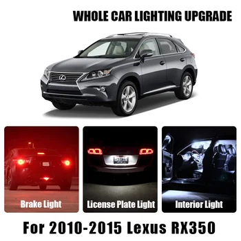 

White Red Car Interior LED Light License Plate Reverse Lamp For 2010 2011-2015 Lexus RX350 Brake Bulbs Turn Signal Parking Light