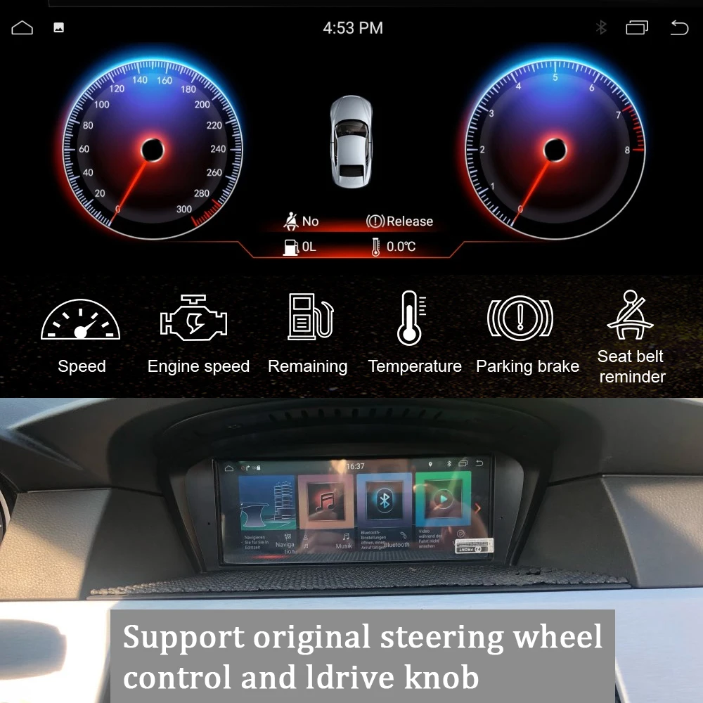 Discount MirrorLink Android 9.0 Car Multimedia Player Bluetooth Navigation Car Radio 1 Din Stereo DVD For BMW E60 E61 E63 E64 E90 E91 E92 1