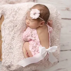 2 piezas DIY bonito bebé recién nacido niños diseño de espalda abierta arco bebé foto traje