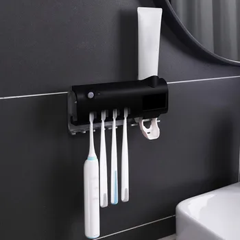 

Solar Energy Toothbrush Holder Automatic Toothpaste Dispenser Sterilize Home Cleaner Sterilize Bathroom Accessories Set Z0220