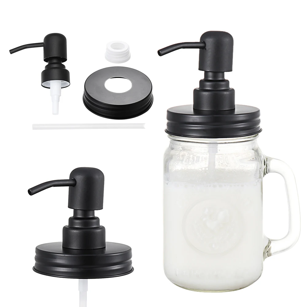 Mason Jar Liquid Soap Dispenser Lids Pump Sealing Stainless Steel Bottles Lid For Regular Mouth Canning Lids Jar Caps