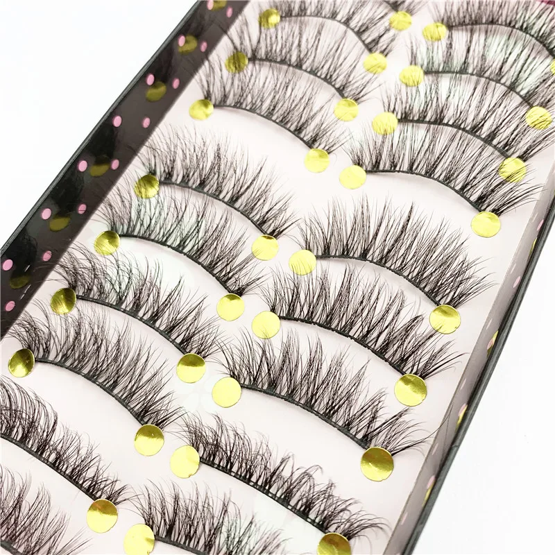 

10 Pairs HandMade Mink Eyelashes Makeup 3D Mink Lashes Natural False Eyelashes Long Eyelashes Extension 5 Pairs Fake Eyelash