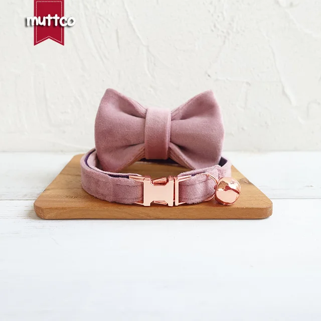 MUTTCO retail handmade engraved high quality metal buckle collar for cat THE BABY PINK design cat collar 2 sizes UCC080M 6