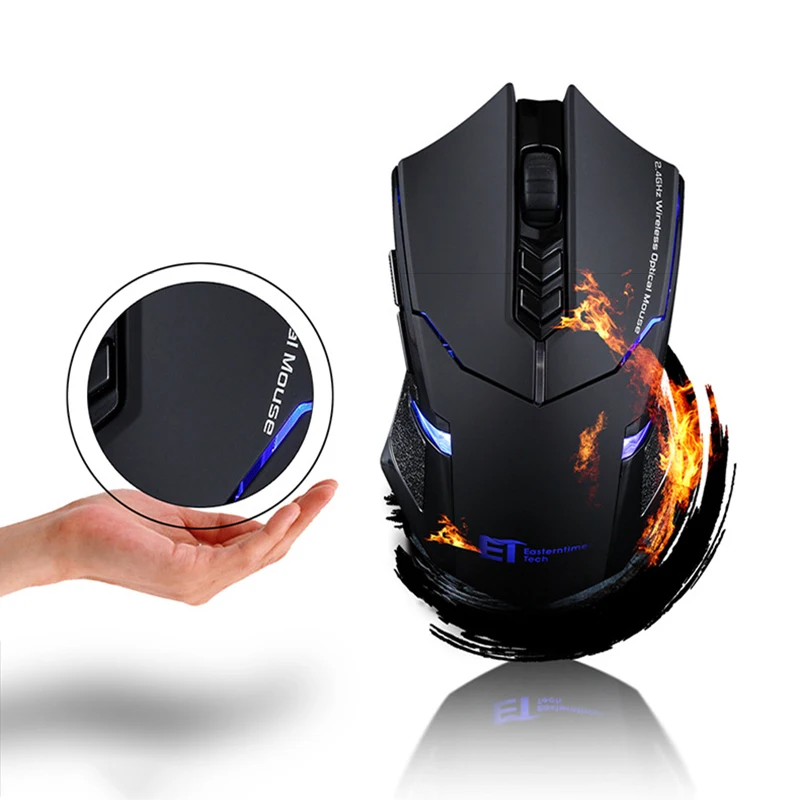 Беспроводная игровая мышь с тихим кликом оптической 2400 dpi для ПК ноутбука офиса WIF66