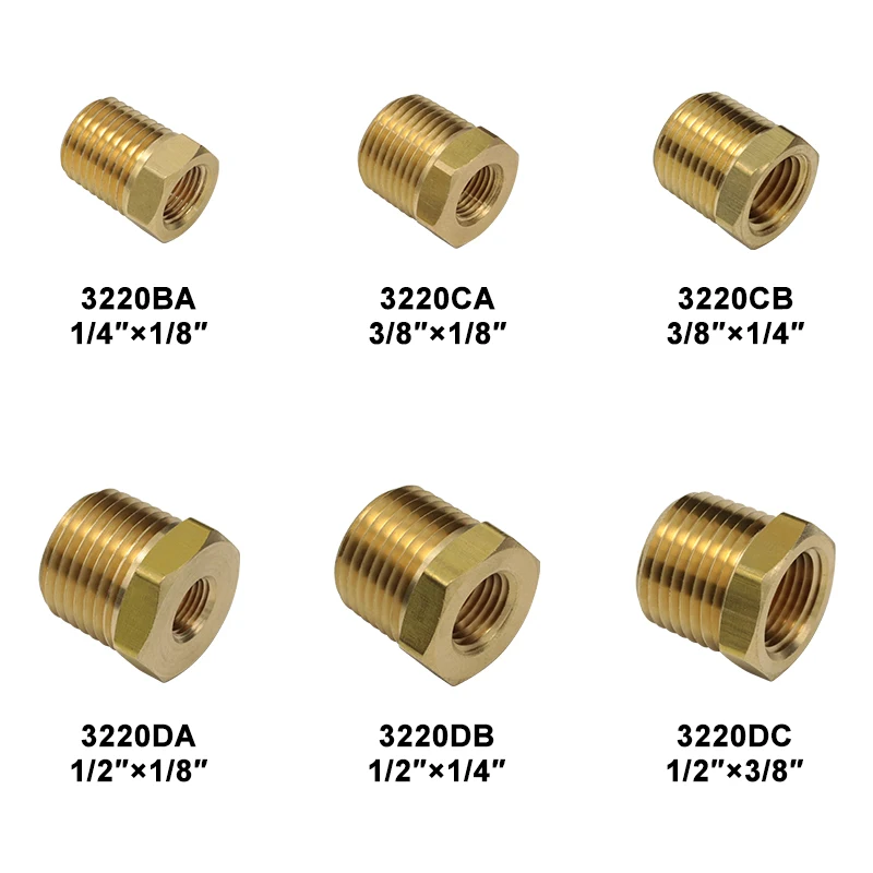 2 шт. 1/4 &quotx1/8&quot 3/8 &quotx1/4&quot 1/2 &quotx3/8&quot NPT Male to фитинг для труб из латуни с