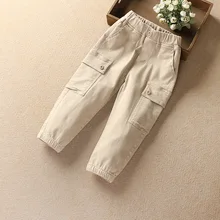 Осенняя одежда эластичные повседневные штаны из чистого хлопка для девочек детский комбинезон детский длинный комбинезон