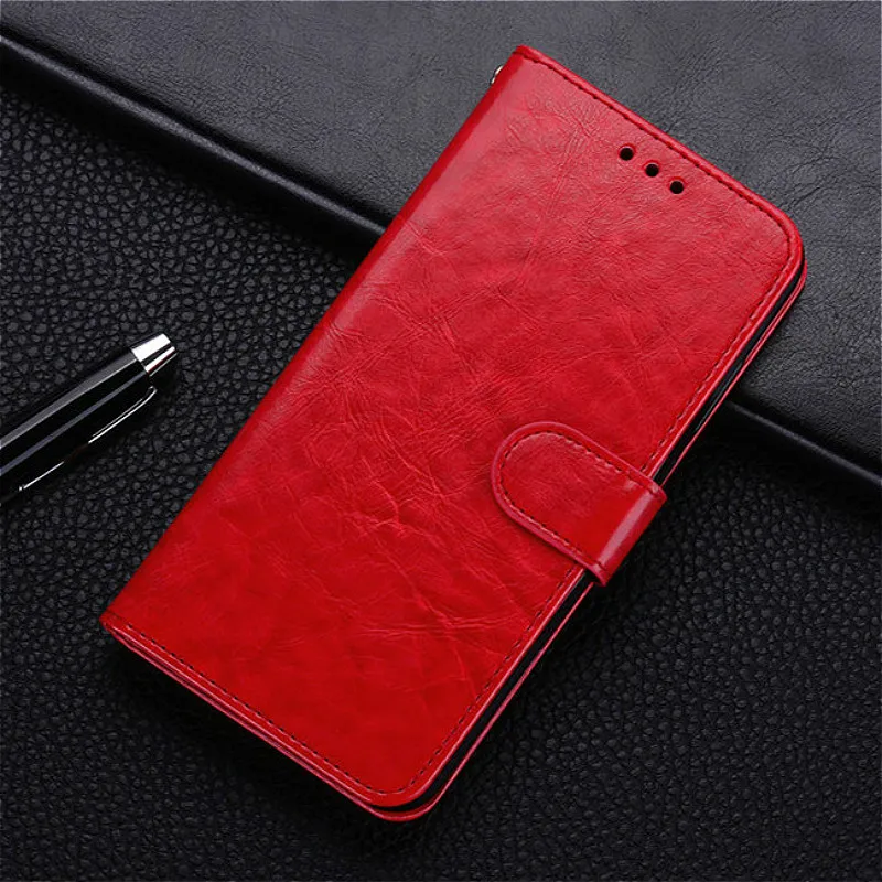 Huawei Honor 7C 5,7 AUM-L41 чехол с отделением для карт Кожаный флип-чехол для Honor 7C Pro 5,99 LND-L29 флип-чехол - Цвет: Red