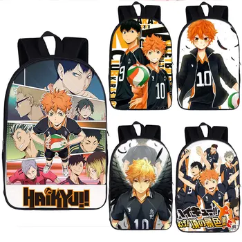 

Haikyuu! Volleyball Athlete Hinata Syouyou Shoyo Figma schoolbag for teenager boys daypack Johsai Haikyuu Pattern Mochilas