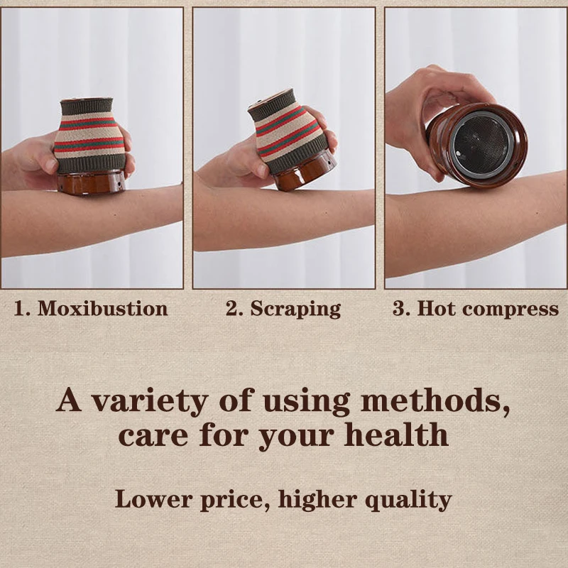 Moxibustion Ceramic Jar Zisha Scraping Cup Warm Compress Acupunture Therapy Meridian Massage Wormwood Moxa Stick Relieve Pain images - 6